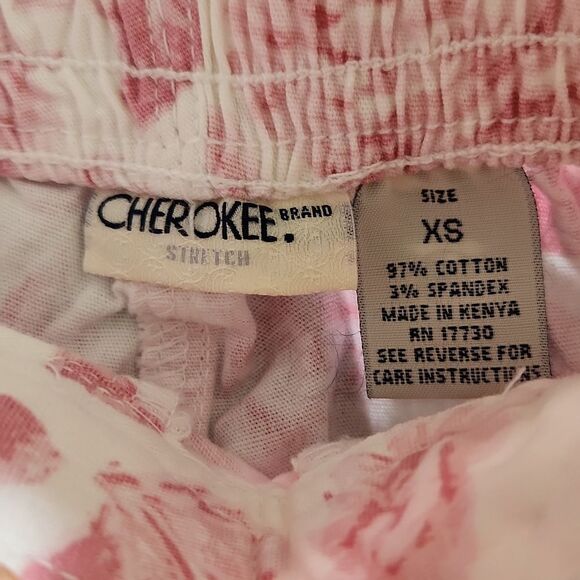 Vintage Cherokee Girls Pink and White Floral Pants Size XS - Picture 3 of 4
